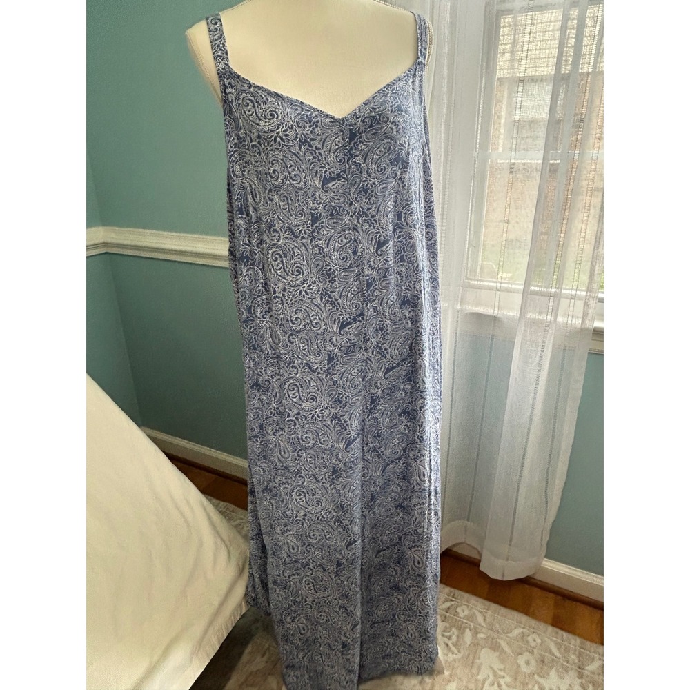 Ivy Street Blue Paisley barrel style Wide Leg Jumpsuit Womens 2X strappy Boho